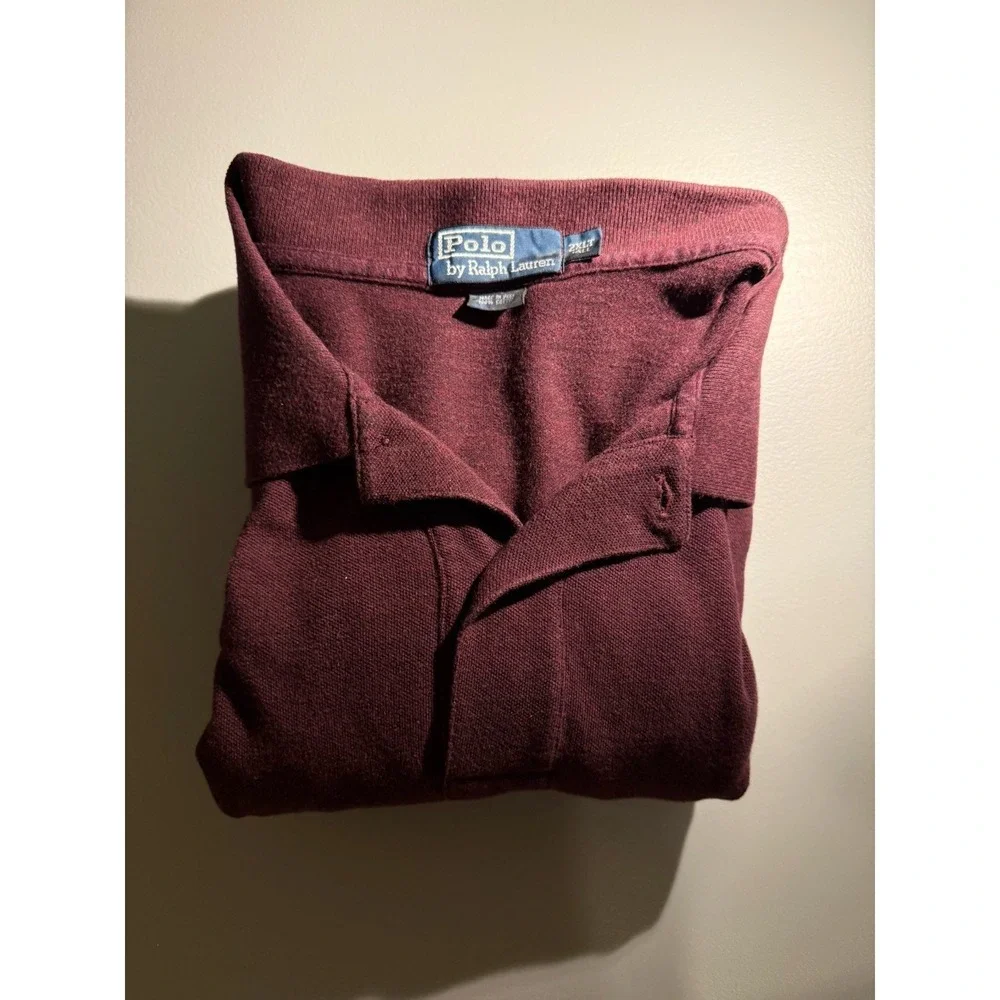 Vintage Polo Ralph Lauren Polo Shirt Red, Long Sleeve, 2XLT‎